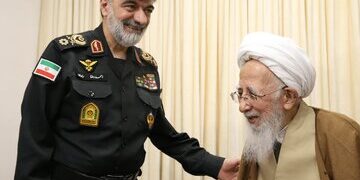 دیدار آیت الله جوادی آملی و رادان؛ جان و مال و ناموس مردم امانت الهی است + تصاویر رادان و مرجع تقلید شیعیان